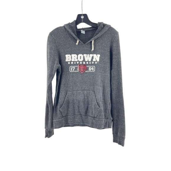 Women's Brown University Gray Hooded Sweatshirt Hoodie Gray Size Medium - Picture 2 of 11